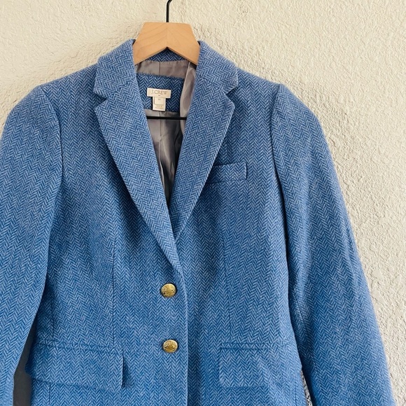 J. Crew Blue Tweed Blazer Jacket - Picture 2 of 13